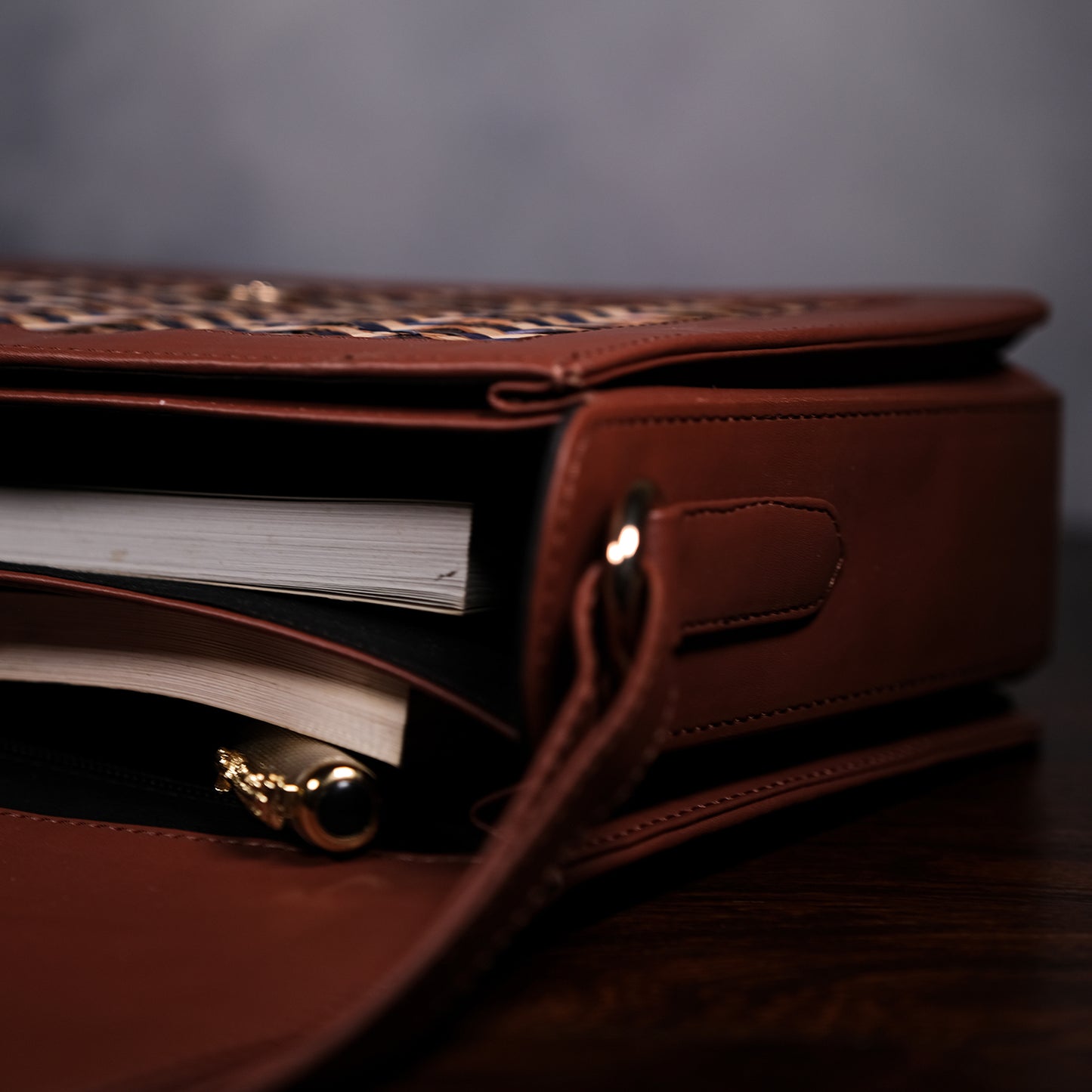 Ladies Sling Bag - Blue & Beige