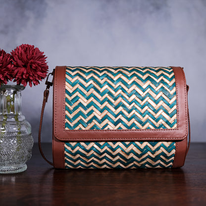 Montana Ladies Sling Bag - Green & Biege