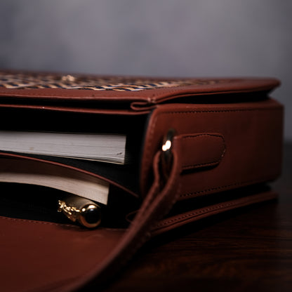 Ladies Sling Bag - Blue & Beige