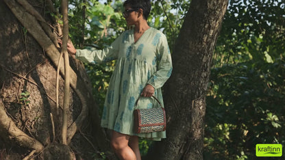 Morbana Ladies Sling Bag - Green & Beige