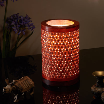 Decorative Starnet Bamboo Table Lamp(Scarlet Red)