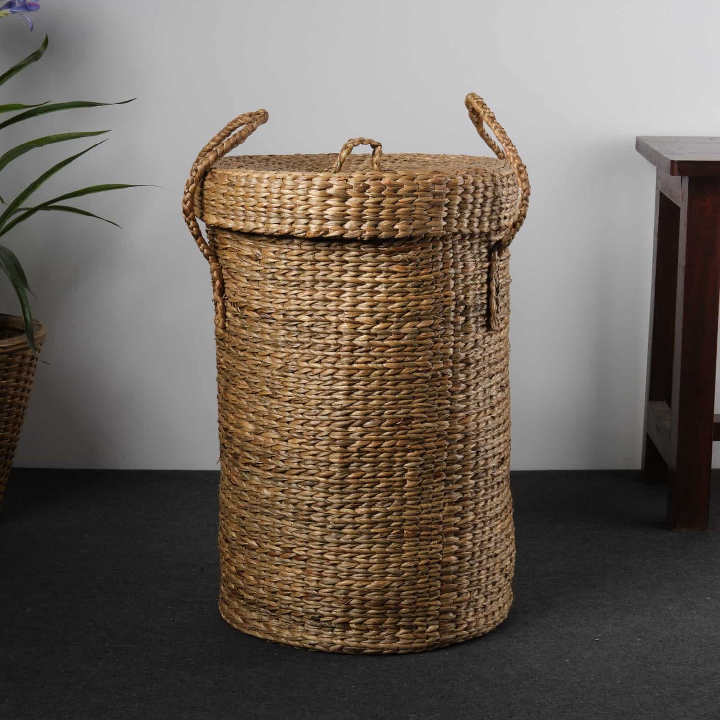 Water Hyacinth Laundry Basket with Lid